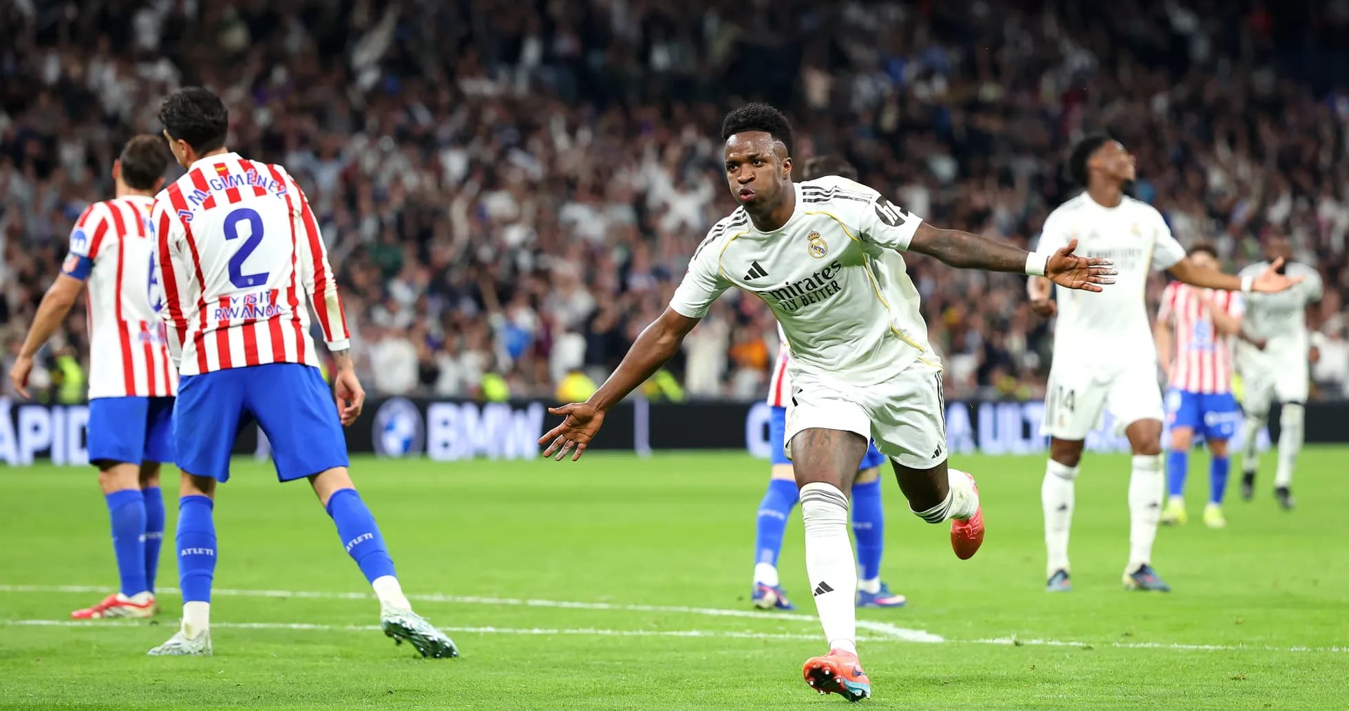 Vinicius Jr celebrating a goal in La Liga