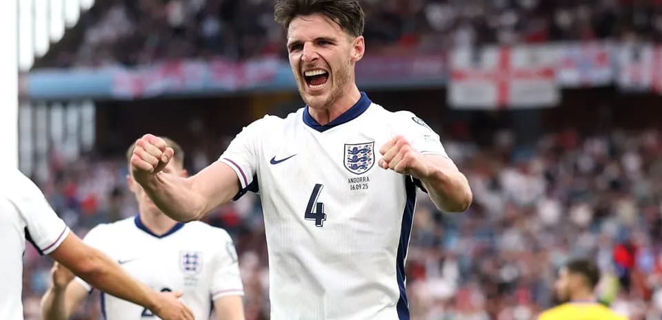 Player celebrating during England match against Andorra