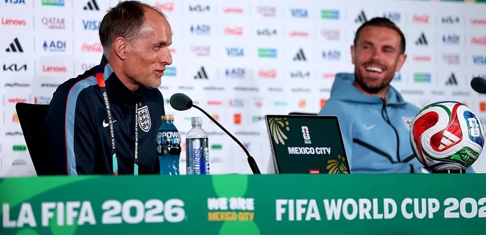 Two men at FIFA World Cup 2026 press conference