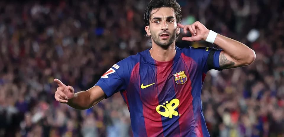 Player celebrating a goal for FC Barcelona