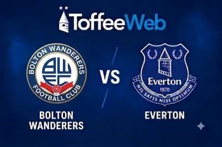 Bolton Wanderers logo vs Everton logo graphic