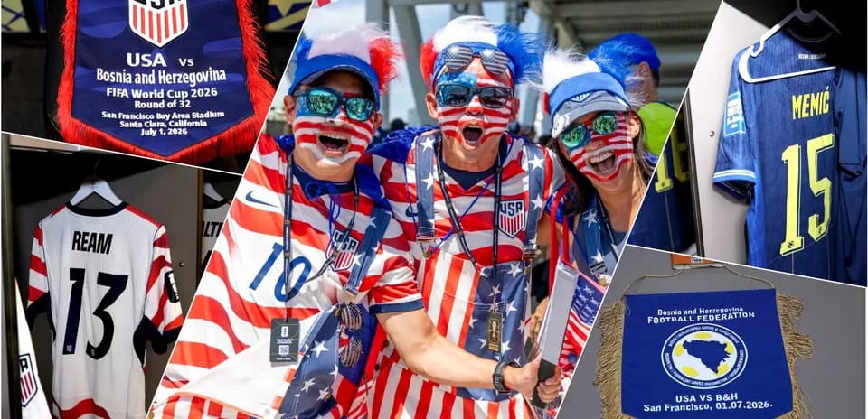 Fans celebrating USA vs Bosnia match preparation