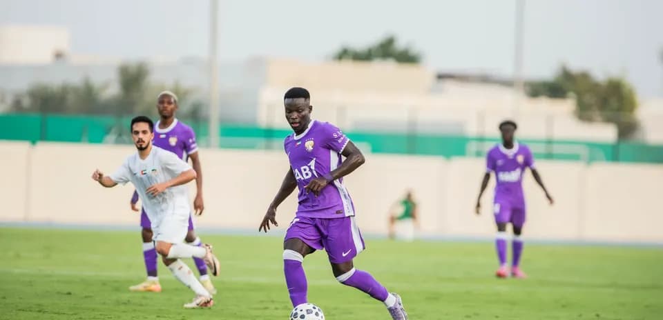 Player dribbling during Al Ain U23 match