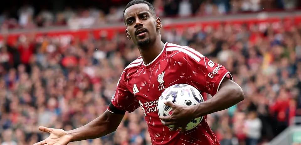 Player holding ball during match at Anfield
