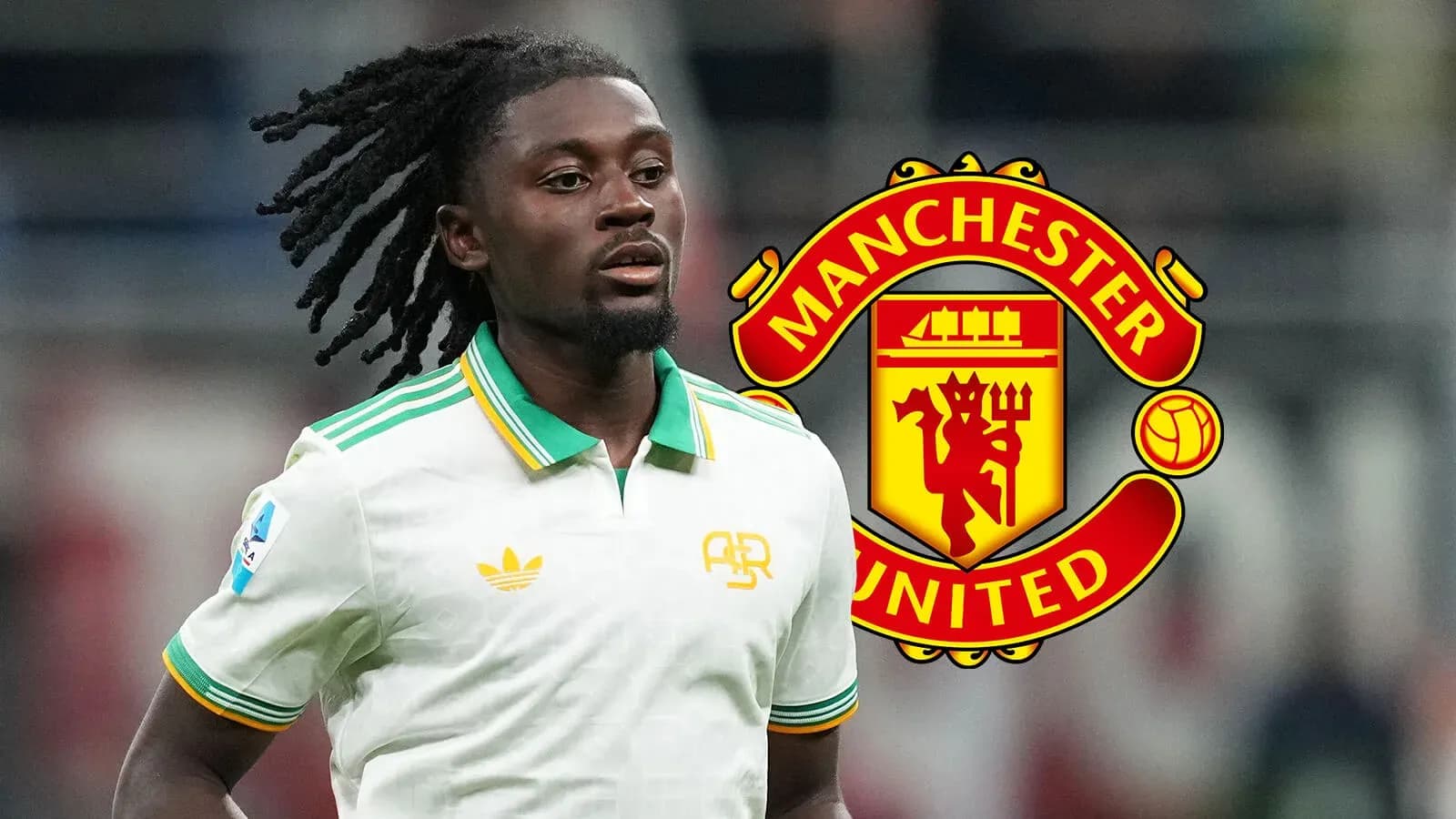 Player in white jersey with Manchester United logo