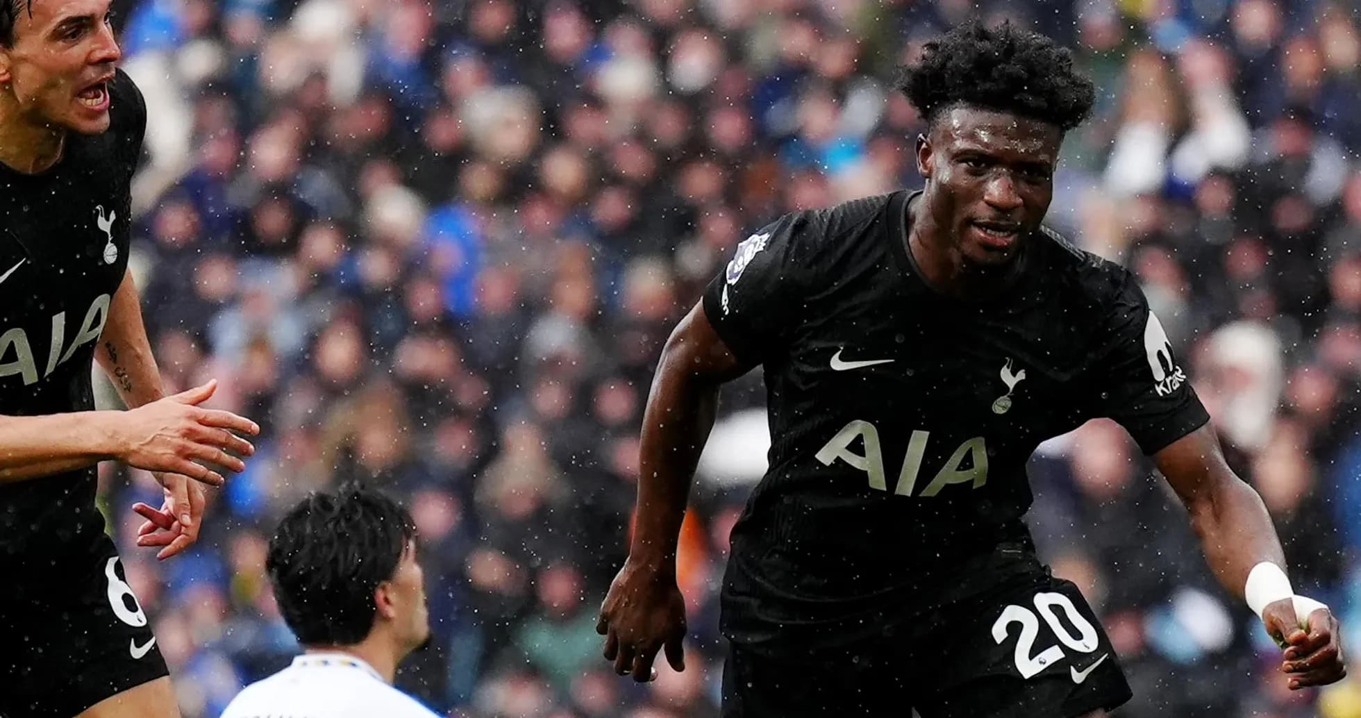 Tottenham player celebrating a goal during match