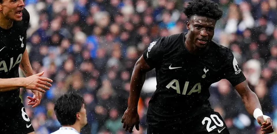 Tottenham player celebrating a goal during match