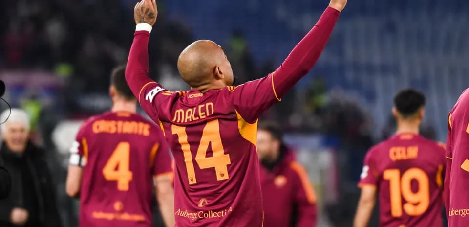 AS Roma player celebrating after a goal