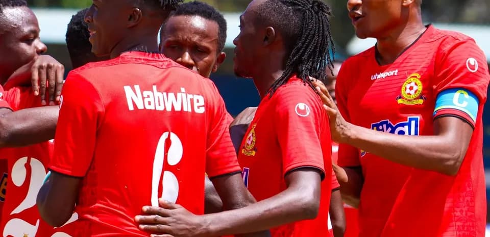 Players celebrating during FKF Premier League match