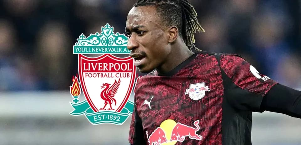 Player in RB Leipzig kit with Liverpool logo