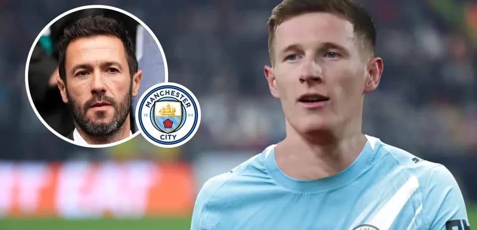 Player in Manchester City kit with logo