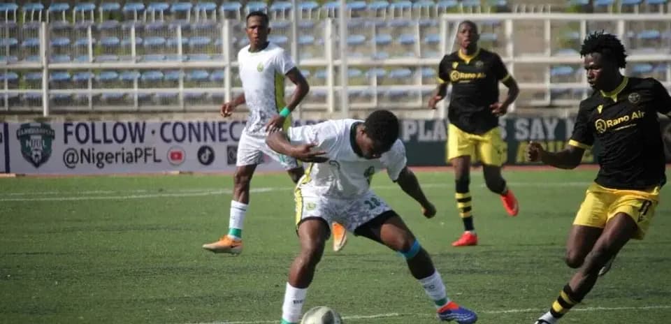 Player attempting to control the ball during match
