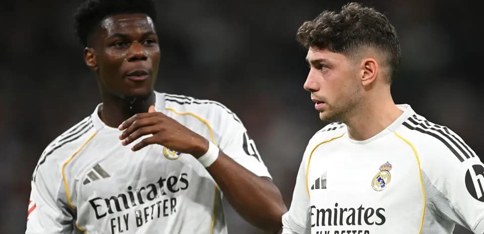 Two Real Madrid players discussing during match