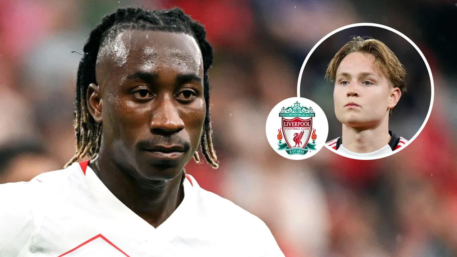 Player in Liverpool kit during match with logo