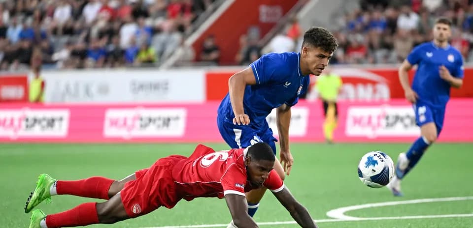 Dinamo Zagreb player competing for the ball
