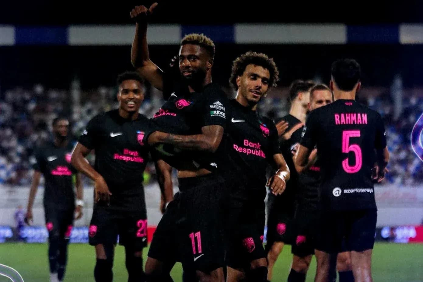 Sabah FA players celebrating a goal