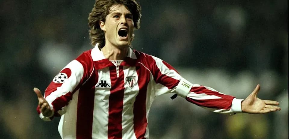 Athletic Bilbao player celebrating a goal passionately