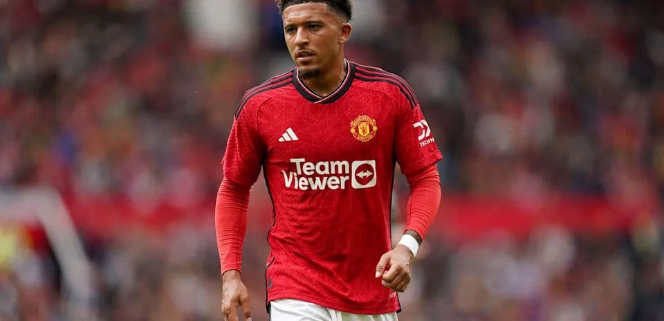 Player in Manchester United jersey during match
