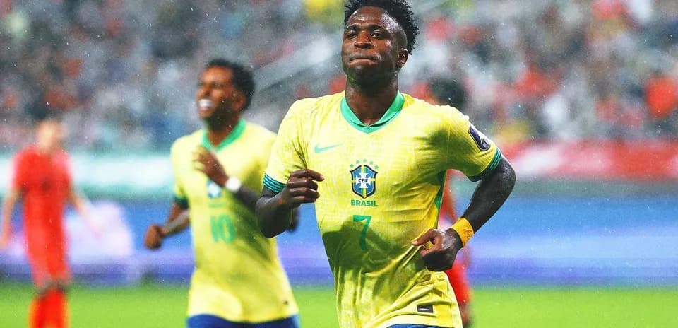 Brazilian player celebrating during match
