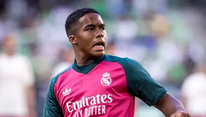 Player in Real Madrid kit during warm-up