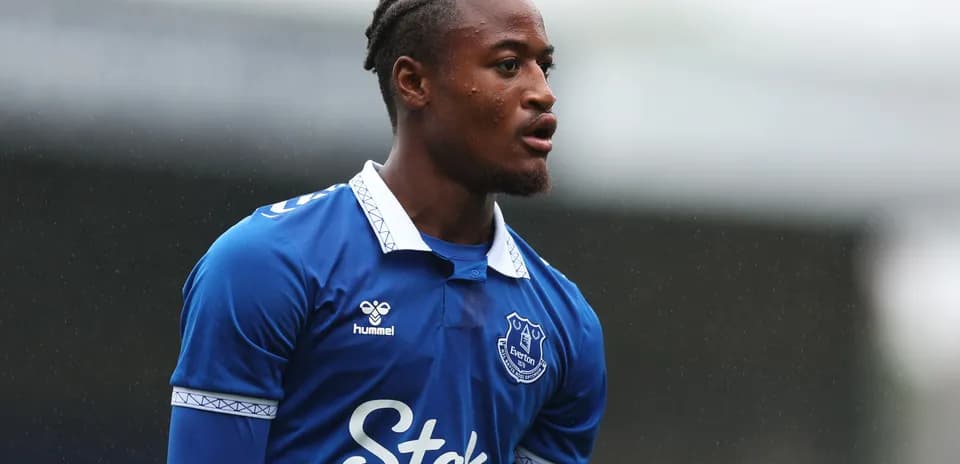 Player in blue Everton jersey during match