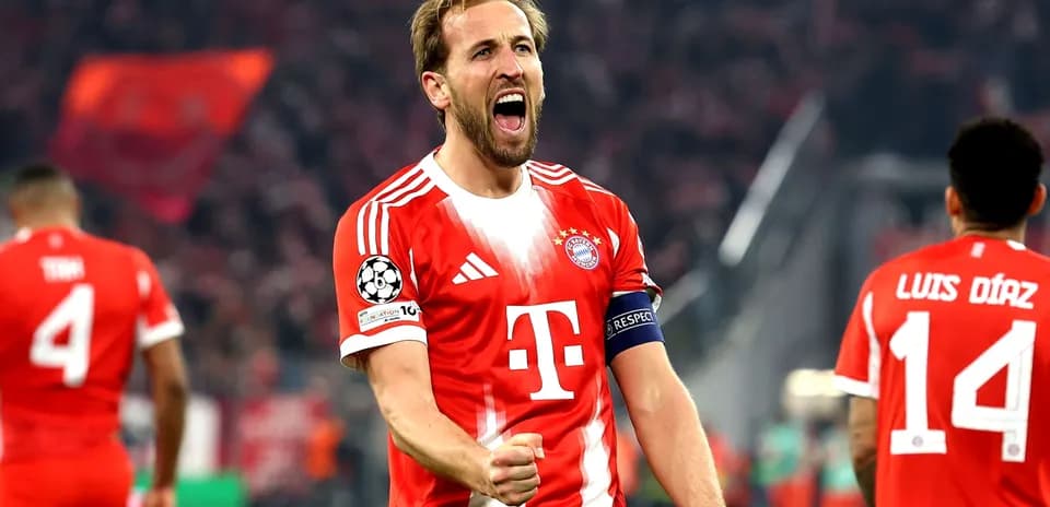 Harry Kane celebrating during Champions League match