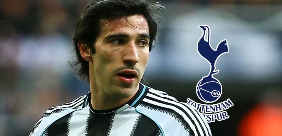 Player in Newcastle kit with Tottenham logo overlay