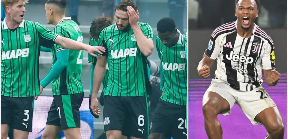 Sassuolo and Juventus players during Serie A match