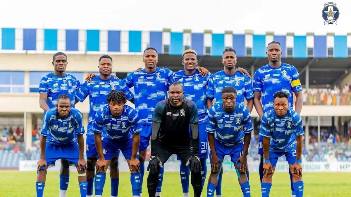 Shooting Stars team lineup before the match