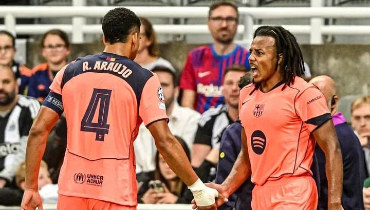 Two players celebrating during a match