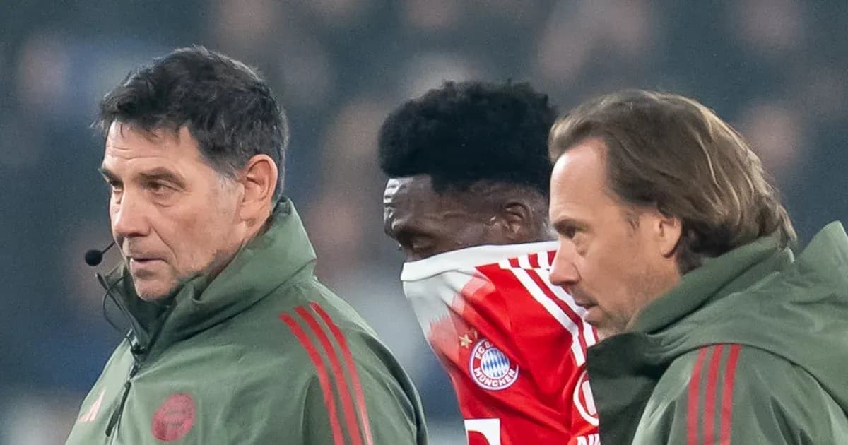 Bayern Munich staff attending to injured player