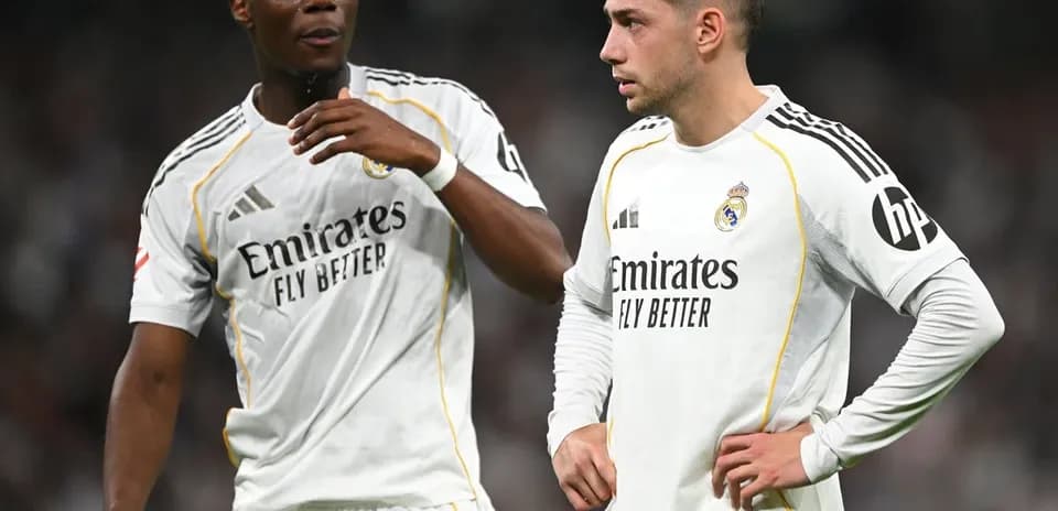 Two Real Madrid players discussing during match