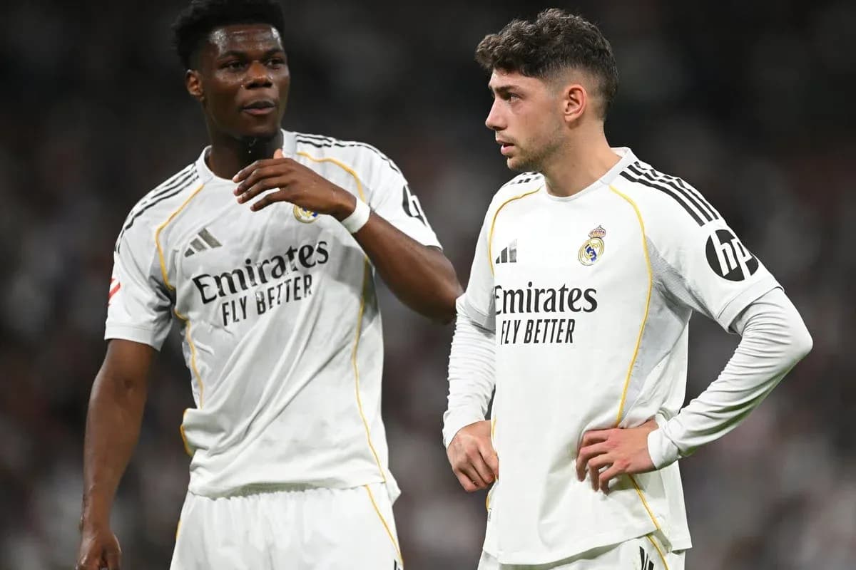 Two Real Madrid players discussing during match