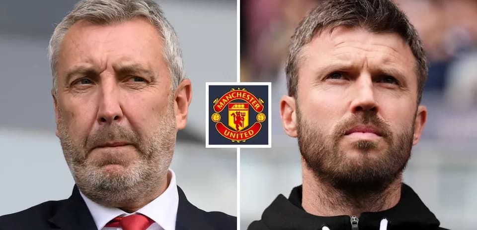 Two football managers with Manchester United logo