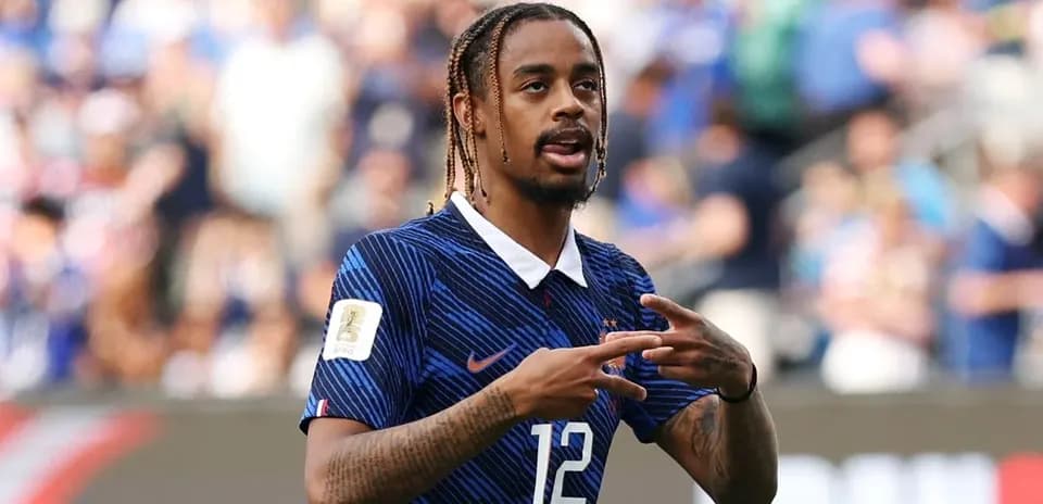 Player gesturing during a football match