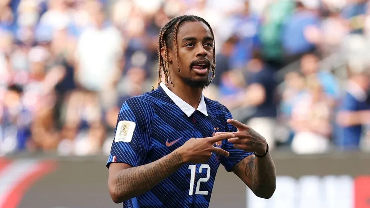 Player gesturing during a football match