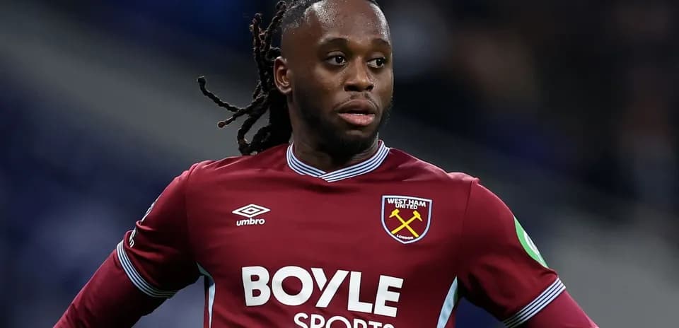 Player wearing West Ham United kit during match