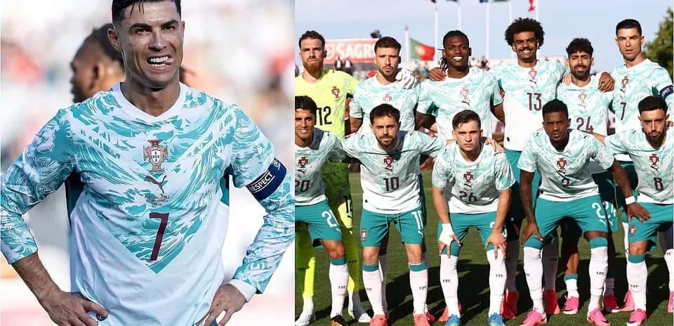 Cristiano Ronaldo and Portugal national team group photo