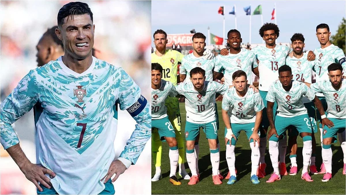 Cristiano Ronaldo and Portugal national team group photo