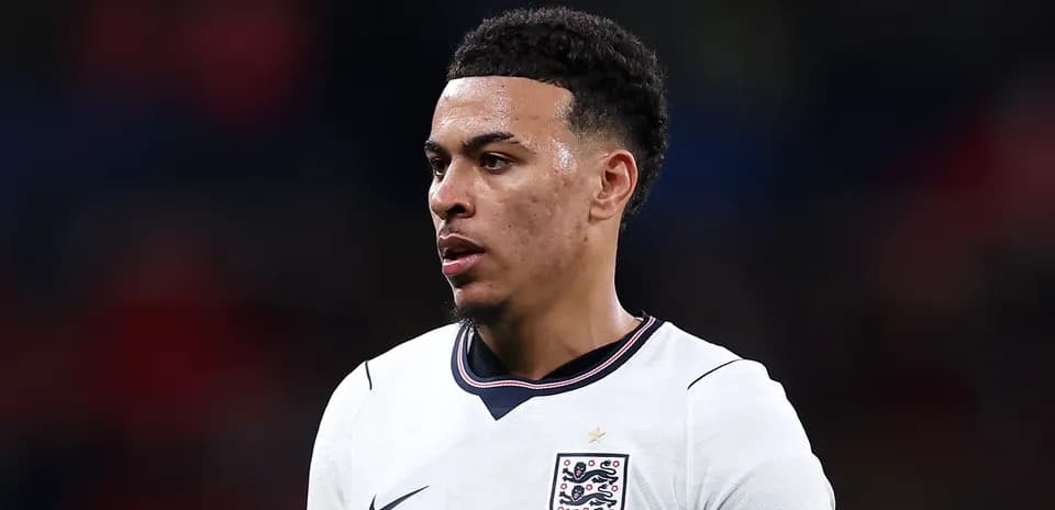 Player in England jersey during match