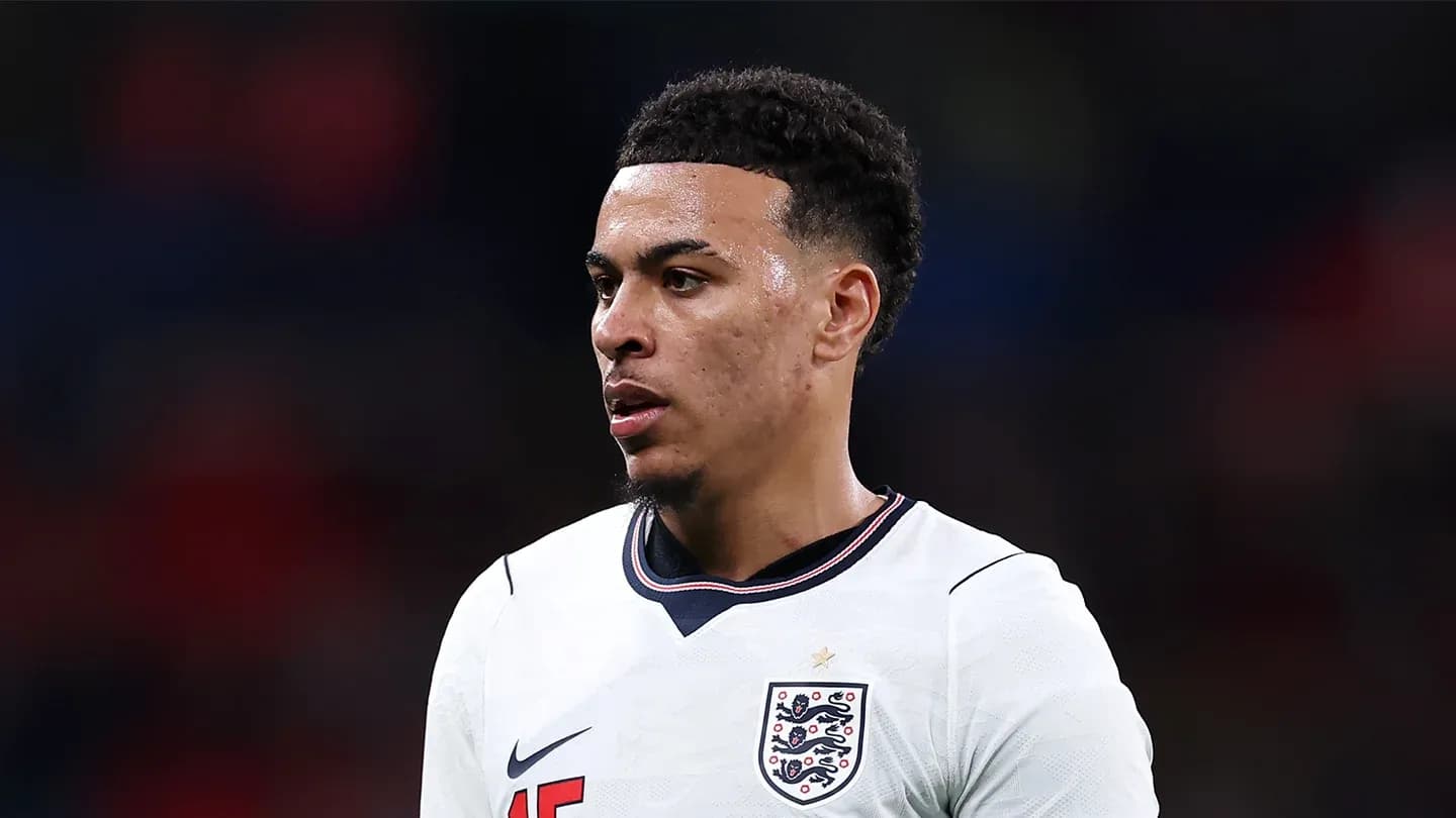 Player in England jersey during match