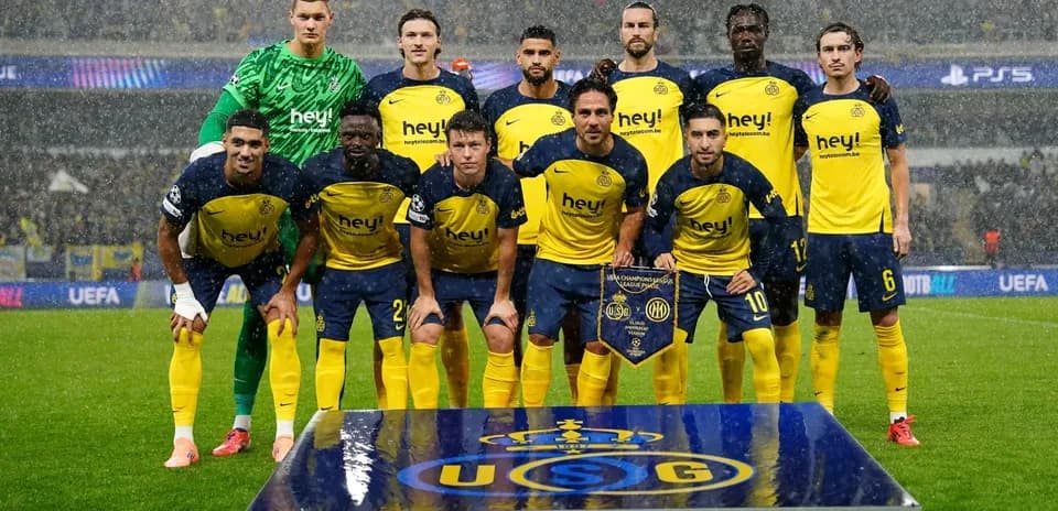 Union St. Gilloise team photo in UEFA Champions League