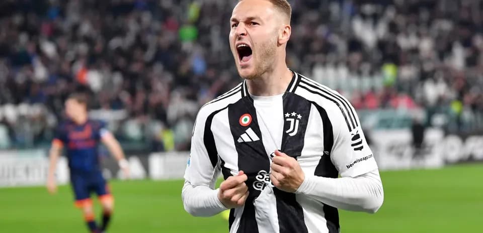 Juventus player celebrating a goal