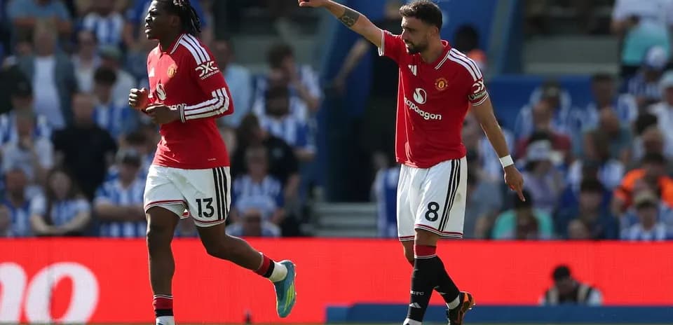 Manchester United players during Premier League match