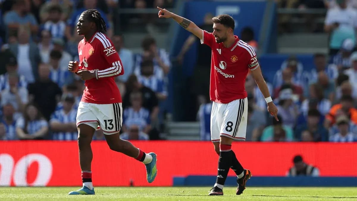 Manchester United players during Premier League match