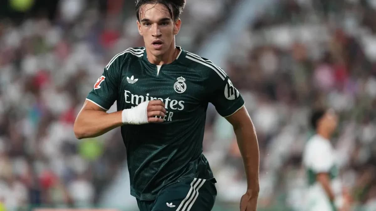 Real Madrid player running during a match