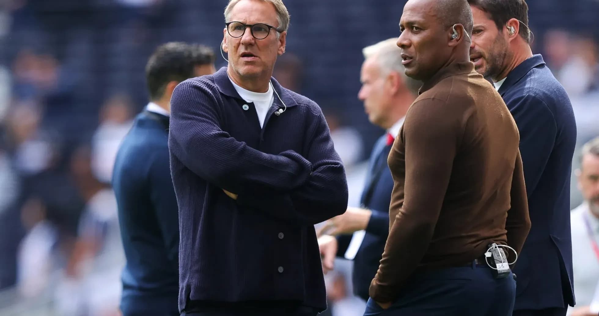 Coaches discussing before the match in stadium