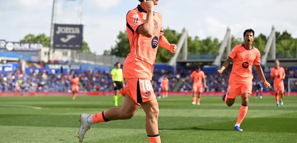 Barcelona player celebrating a goal against Getafe