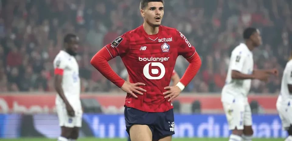 Lille player looking concerned during a match