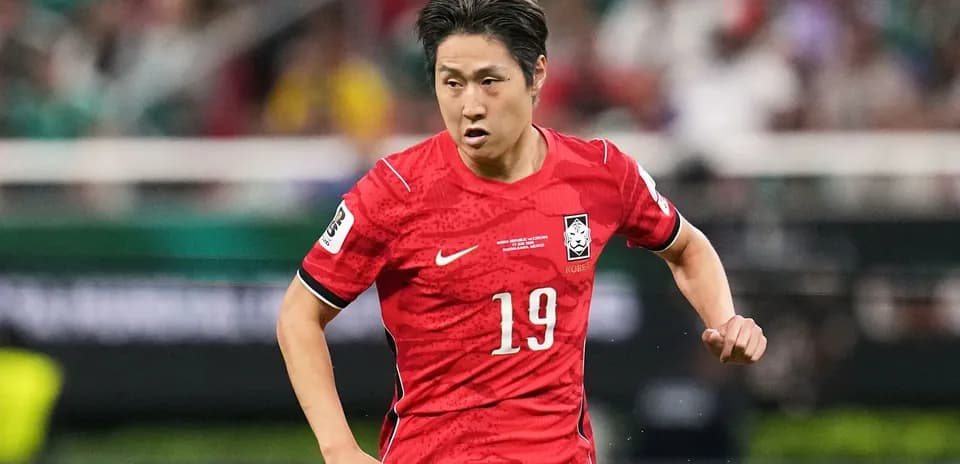 South Korea player running during match against Mexico
